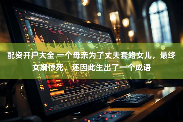 配资开户大全 一个母亲为了丈夫套路女儿，最终女婿惨死，还因此生出了一个成语